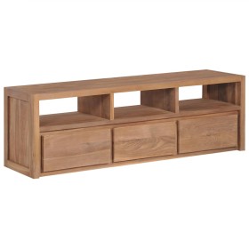 Mueble para TV madera teca maciza acabado natural 120x30x40