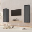 Armario de pared 2 uds madera maciza de pino gris 30x30x100 cm