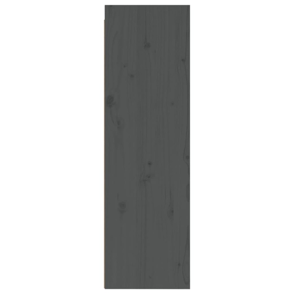 Armario de pared 2 uds madera maciza de pino gris 30x30x100