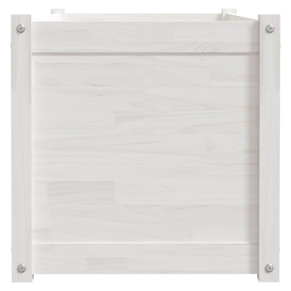 Jardineras de madera maciza de pino blanco 2 uds 100x50x50