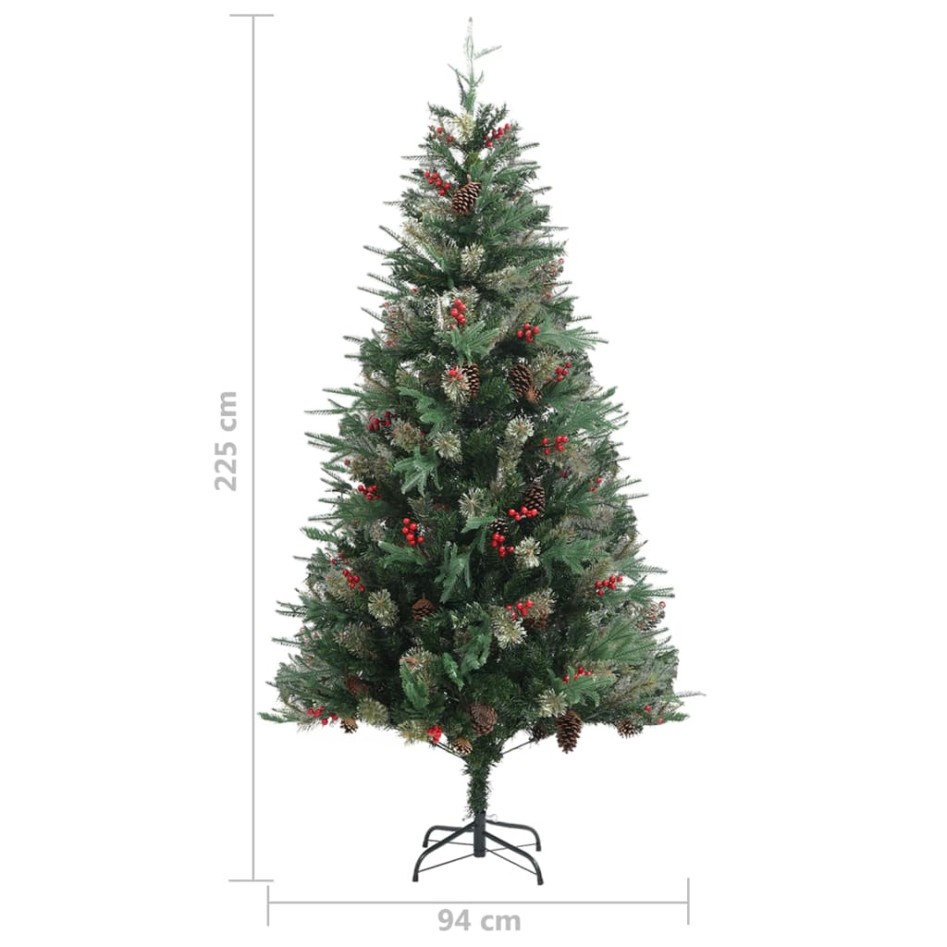 Árbol de Navidad y piñas verde PVC y PE 225