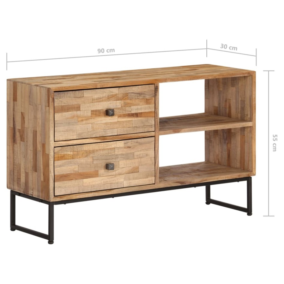 Mueble para TV de madera de teca reciclada 90x30x55