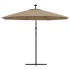 Sombrilla voladiza con luces LED y poste acero 300 cm gris