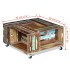 Mesa de centro madera maciza reciclada 70x70x35