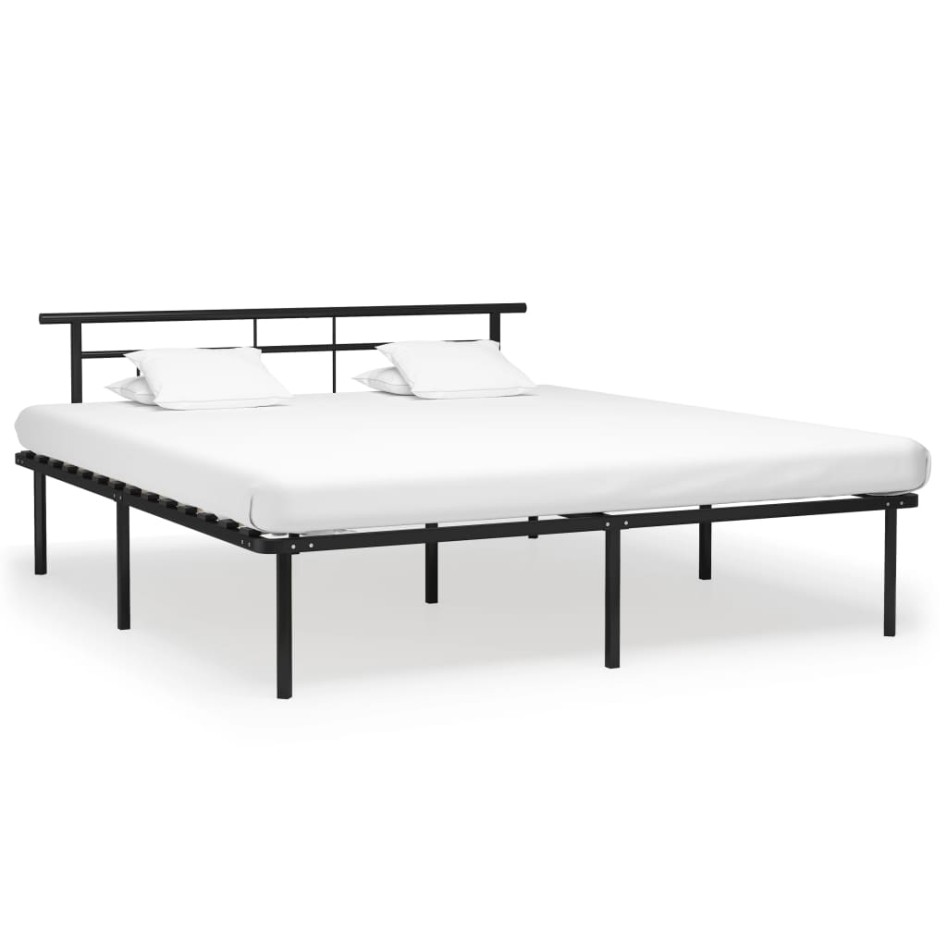 Estructura de cama de metal negro 180x200