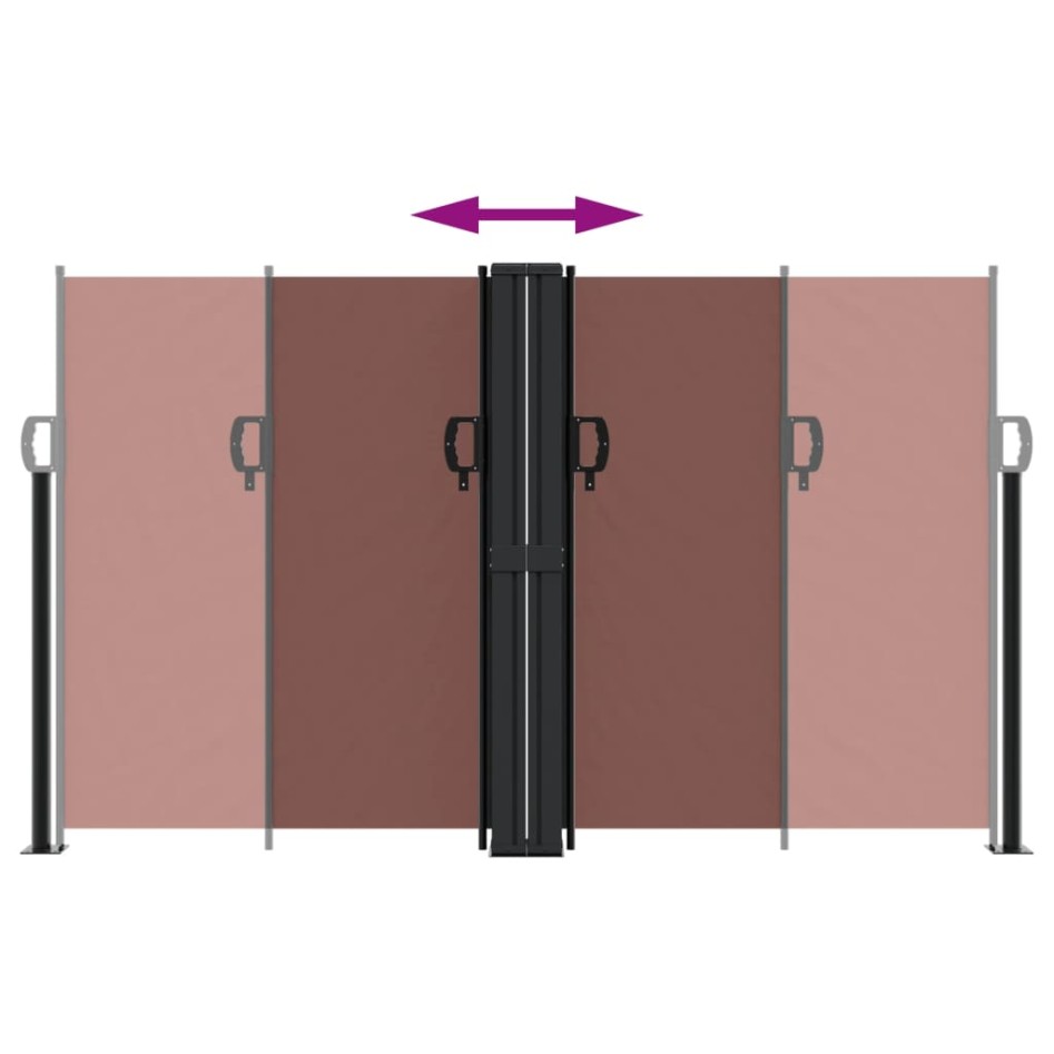 Toldo lateral retráctil marrón 140x1200