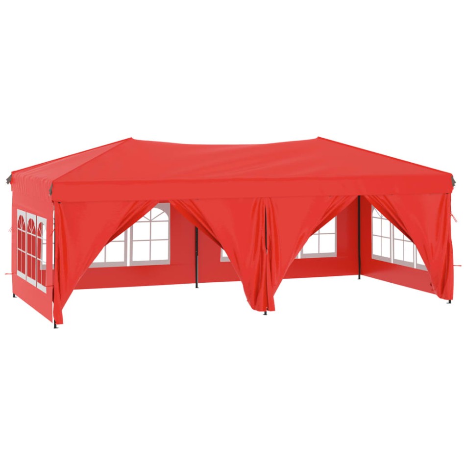 Carpa para fiestas plegable con paredes laterales rojo 3x6