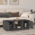 Mesa de centro de madera maciza de pino gris 110x50x40