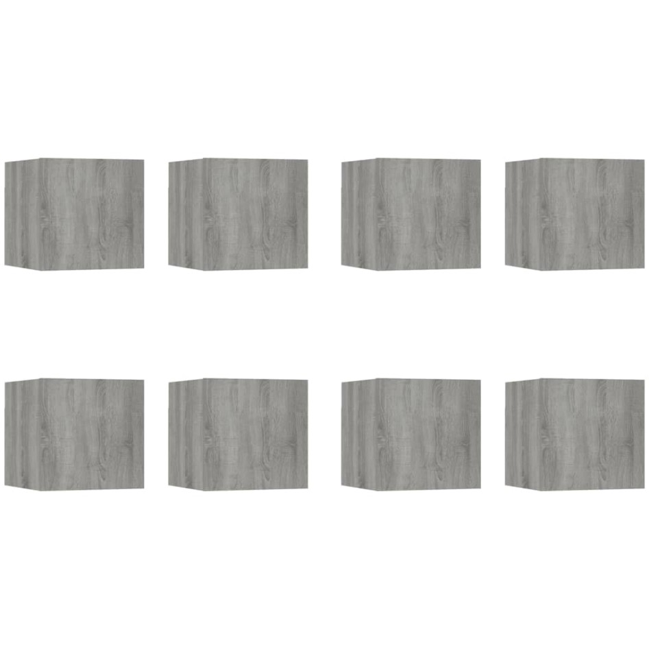 Muebles para TV de pared 8 uds gris Sonoma 30,5x30x30