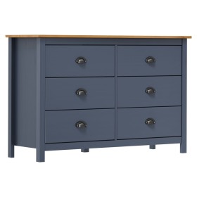 Mesita de noche Hill madera maciza de pino gris 125x40x80