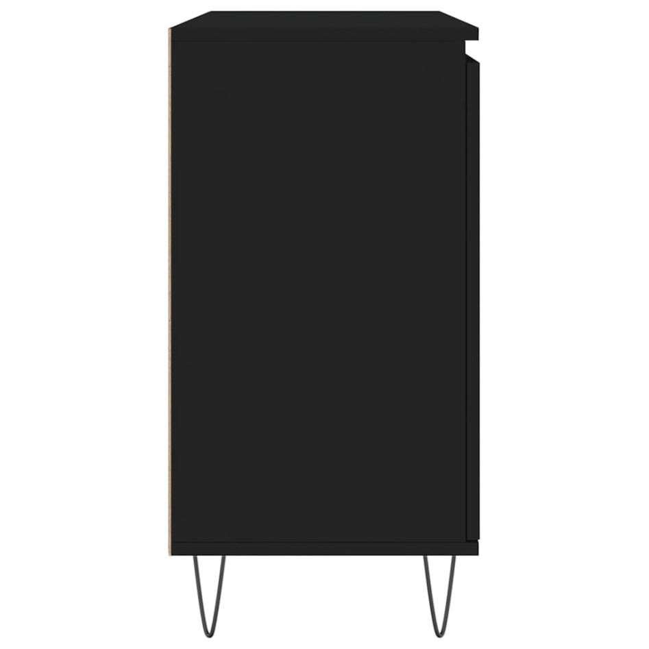 Aparador de madera de ingeniería negro 104x35x70