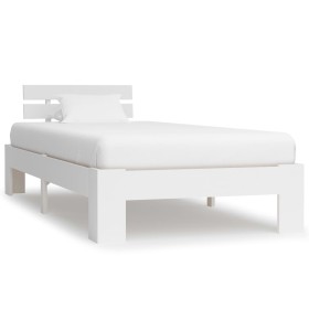 Estructura de cama de madera maciza de pino blanco 100x200