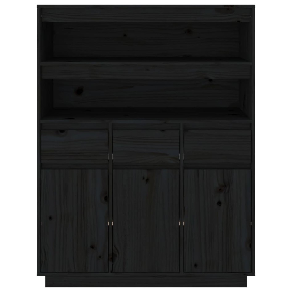 Aparador alto de madera maciza de pino negro 89x40x116,5