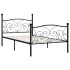 Estructura de cama con somier metal negro 90x200