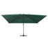 Sombrilla voladiza luces LED y poste aluminio verde 400x300