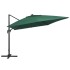 Sombrilla voladiza luces LED y poste aluminio verde 400x300
