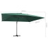 Sombrilla voladiza luces LED y poste aluminio verde 400x300