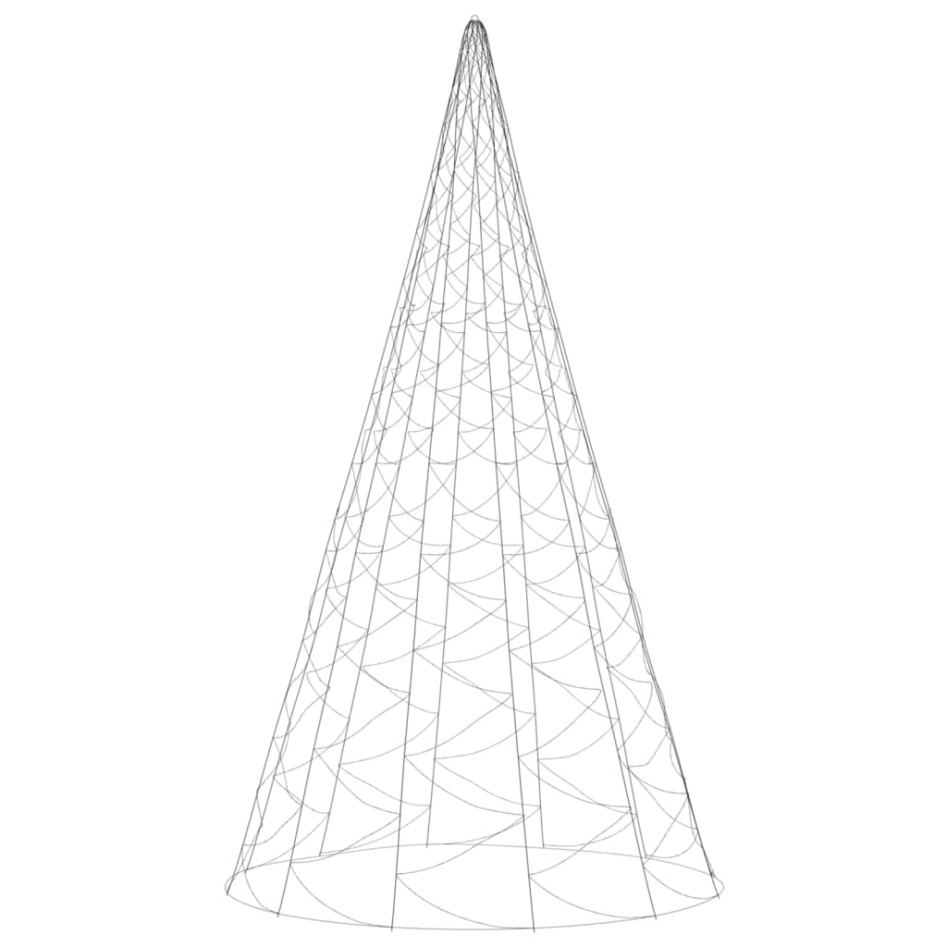 Árbol de Navidad en asta de bandera 3000 LED azul 800