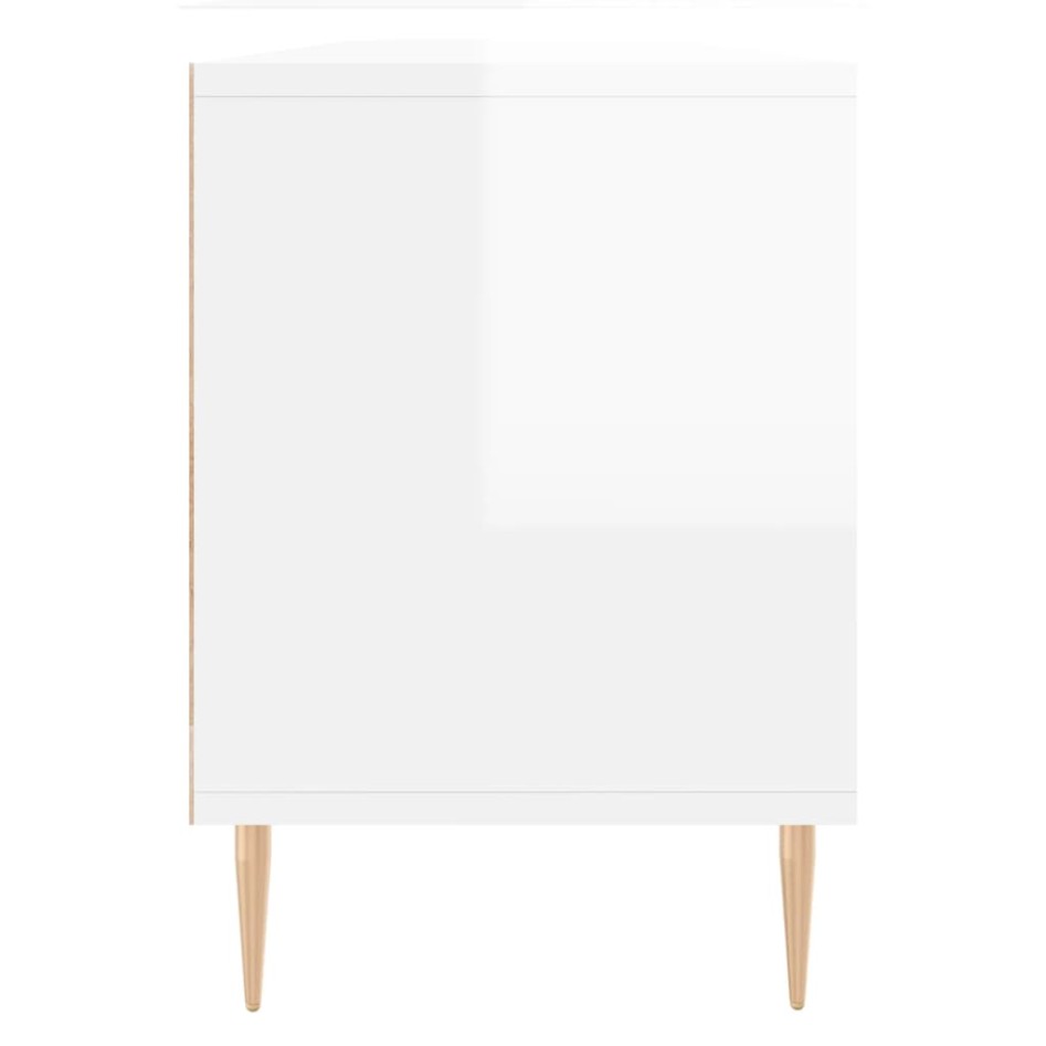 Mueble de TV madera contrachapada blanco brillo 150x30x44,5