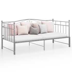 Estructura de sofá cama extraíble de metal gris 90x200