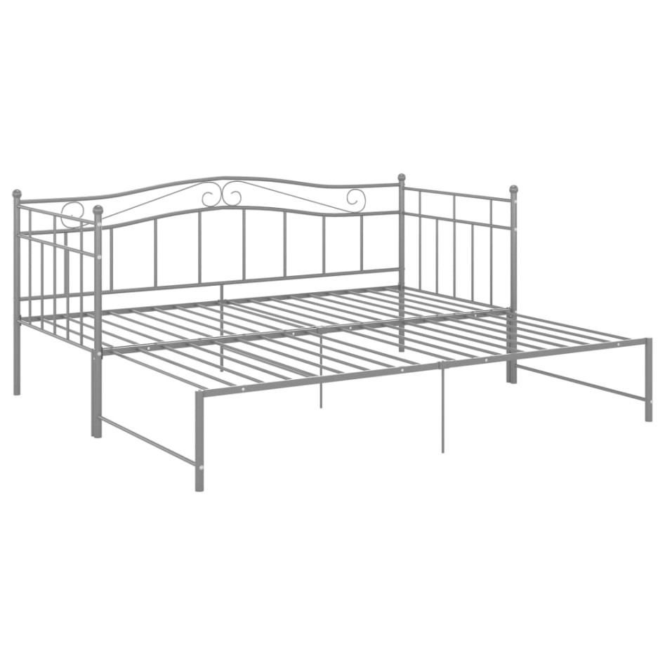 Estructura de sofá cama extraíble de metal gris 90x200