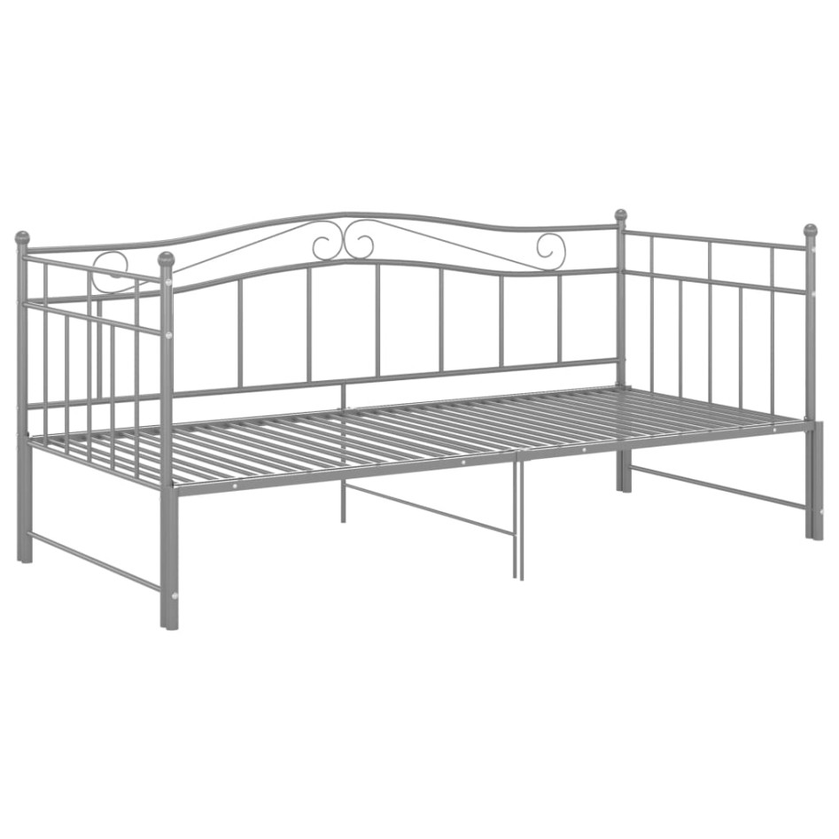 Estructura de sofá cama extraíble de metal gris 90x200