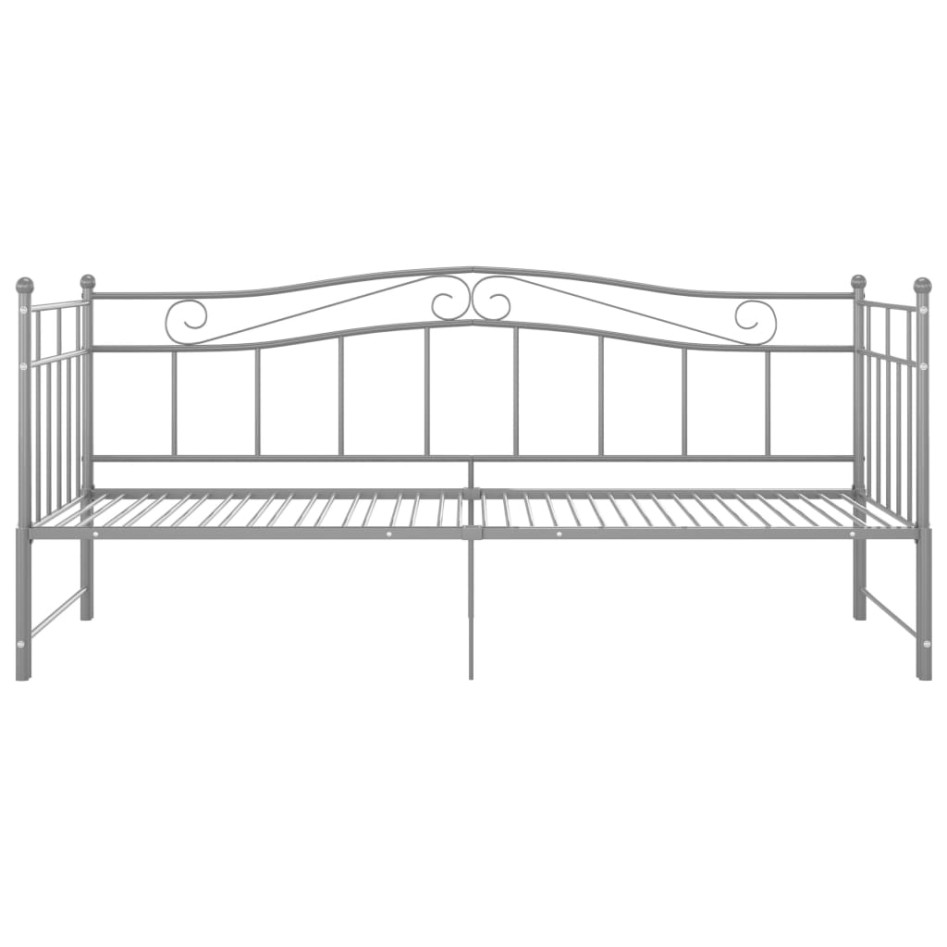 Estructura de sofá cama extraíble de metal gris 90x200