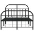 Estructura de cama cabecero y estribo metal negro 120x200