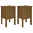 Mesitas de noche 2 uds madera de pino marrón miel 40x35x61,5