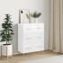 Aparador de madera contrachapada blanco brillante 69,5x34x90