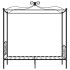 Estructura de cama con dosel metal negro 100x200