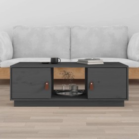 Mesa de centro de madera maciza de pino gris 100x50x35