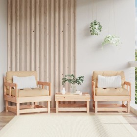 Sillones de jardín con cojines 2 uds madera maciza de