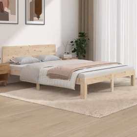 Estructura de cama de madera maciza de pino 140x190