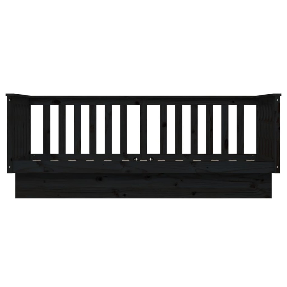 Sofá cama madera maciza de pino negro 90x190