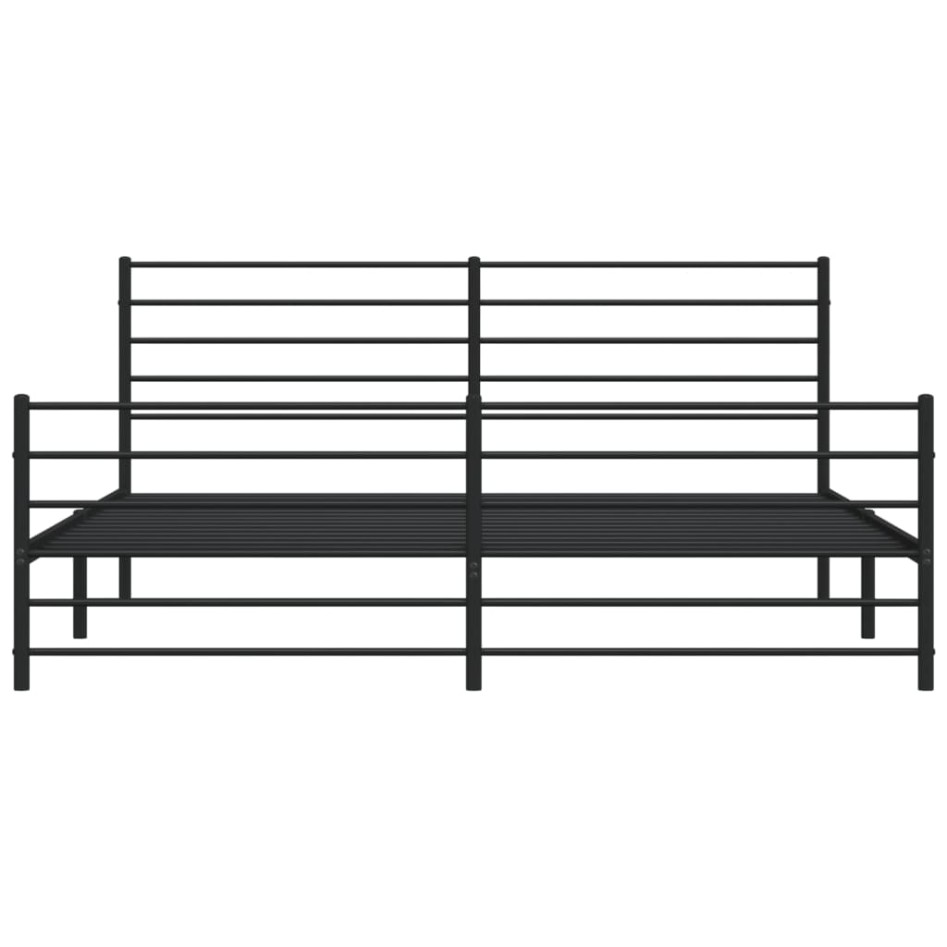 Estructura de cama cabecero y estribo metal negro 200x200