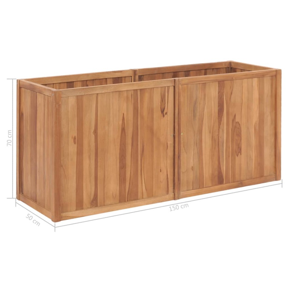 Arriate de madera maciza de teca 150x50x70