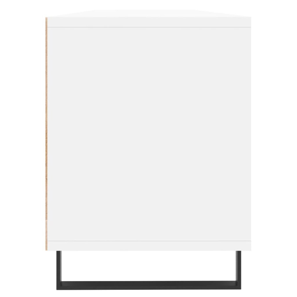 Mueble de TV madera contrachapada blanco 150x30x44,5