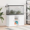 Soporte de acuario madera ingeniería blanco brillo 101x41x58 cm