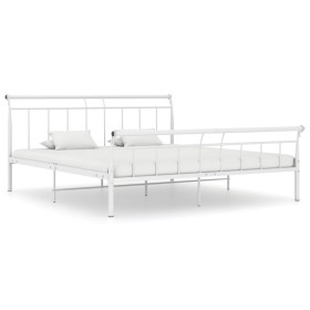 Estructura de cama de metal blanco 180x200