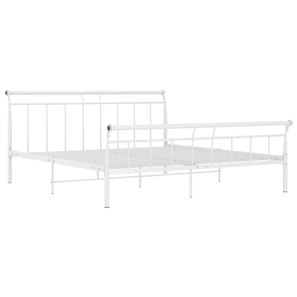 Estructura de cama de metal blanco 180x200