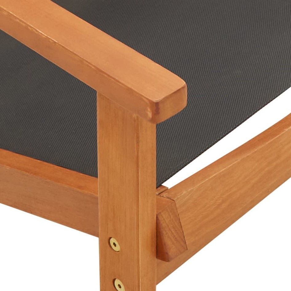 Silla de jardín con reposapiés madera de eucalipto y