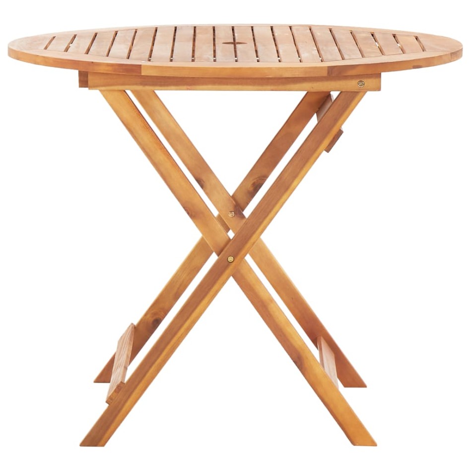 Mesa plegable de jardín de madera maciza de acacia 90x75