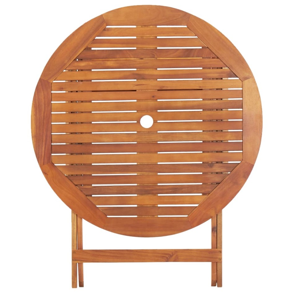 Mesa plegable de jardín de madera maciza de acacia 90x75