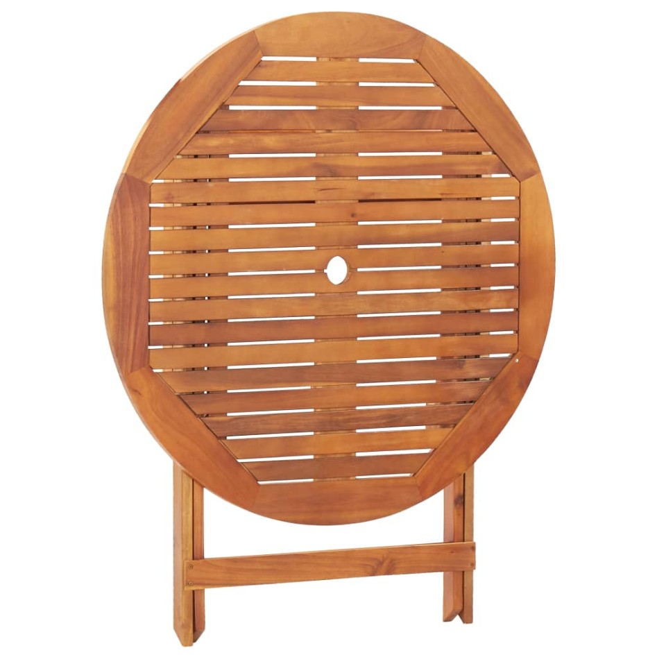 Mesa plegable de jardín de madera maciza de acacia 90x75