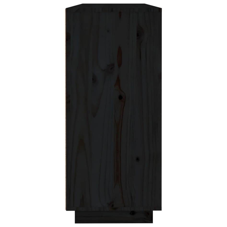 Aparador de madera maciza de pino negro 120x35x80