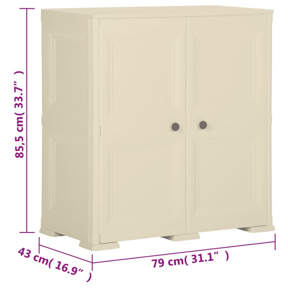 Armario de plástico diseño madera blanco angora 79x43x85,5