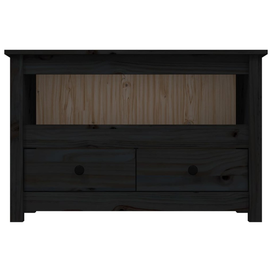 Mueble de TV de madera maciza de pino negro 79x35x52