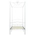 Estructura de cama con dosel metal blanco 90x200