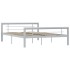 Estructura de cama de metal gris y blanco 120x200